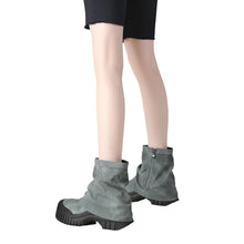 Load image into Gallery viewer, Denim Platform Layered Ankle Boots
