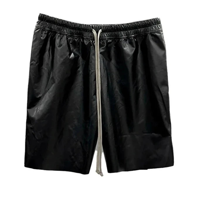 Leather Drawstring Shorts