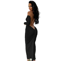 Load image into Gallery viewer, Off The Shoulder Backless Maxi Dress
