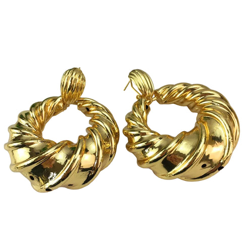 Thick Gold Dangle Earrings