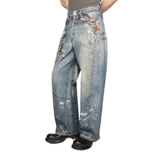 Load image into Gallery viewer, Chain Print Washed Baggy Jeans
