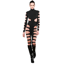 Load image into Gallery viewer, Hollow Out Striped Jumpsuit
