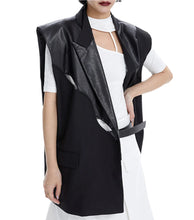 Load image into Gallery viewer, Patch Leather Blazer Vest
