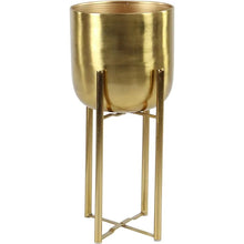 Load image into Gallery viewer, Gold Metal Indoor-Outdoor Planter
