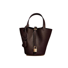 Load image into Gallery viewer, Genuine Leather Bucket Tote Bag
