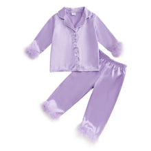 Load image into Gallery viewer, Lined Satin Fur Pajamas
