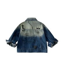 Load image into Gallery viewer, Scribble Ombre Denim Jacket
