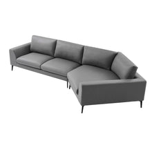 Load image into Gallery viewer, Gray Leather Corner Sectional Sofa
