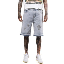 Load image into Gallery viewer, Crystal Pattern Denim Shorts
