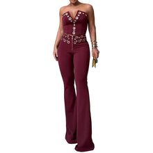 Load image into Gallery viewer, V Metal Circle Tank Pants Set
