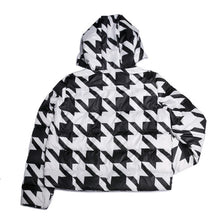 Load image into Gallery viewer, Houndstooth Print Hooded Coat
