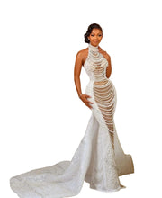 Load image into Gallery viewer, Patch Pearl Drip Evening Dress
