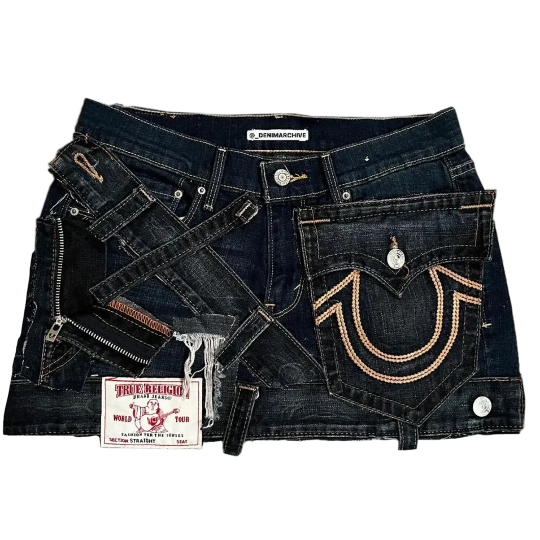 Patch Denim Mini Skirt