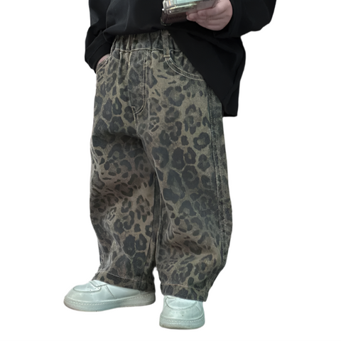 Leopard Denim Jeans-Modern Baby Las Vegas