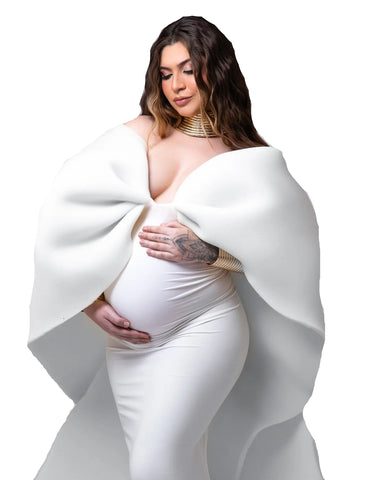Caped Shoulder Mermaid Maternity Dress-Modern Baby Las Vegas