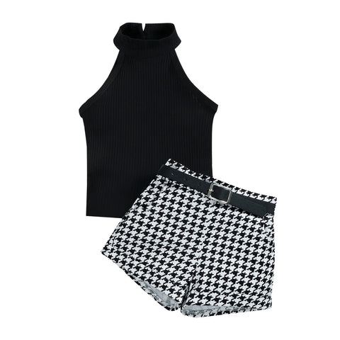 Houndstooth Short Set-Modern Baby Las Vegas