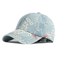 Load image into Gallery viewer, Denim Flower Print  Baseball Cap
