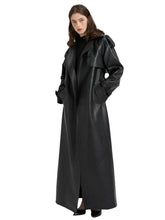 Load image into Gallery viewer, Long Belted Leather Coat
