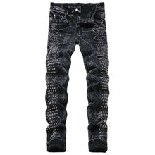 Load image into Gallery viewer, Retro Rivet Studded Denim Jeans
