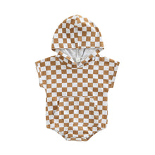 Load image into Gallery viewer, Short Sleeve Hoodie Checker Top
