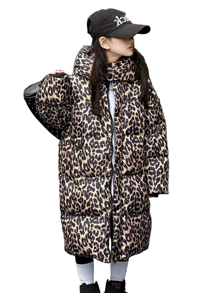 Leopard Print Puffer Coat