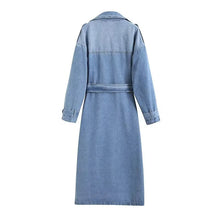 Load image into Gallery viewer, Denim Button Trench Coat
