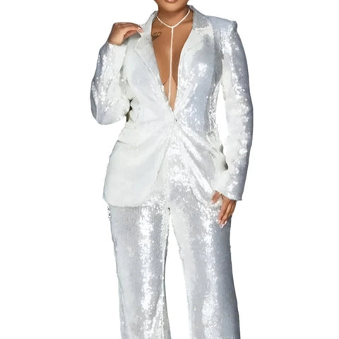 V-neck Sequin Pant Set-Modern Baby Las Vegas