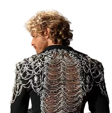 Luxury Webbed Crystal Mesh Suit