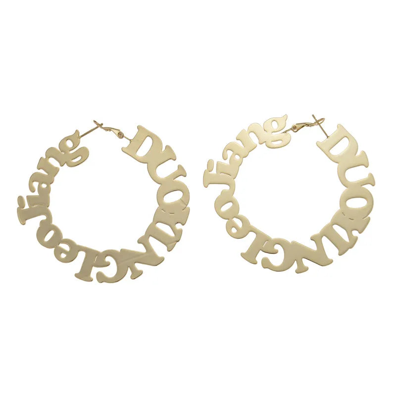 Customized Thick Letter Earrings