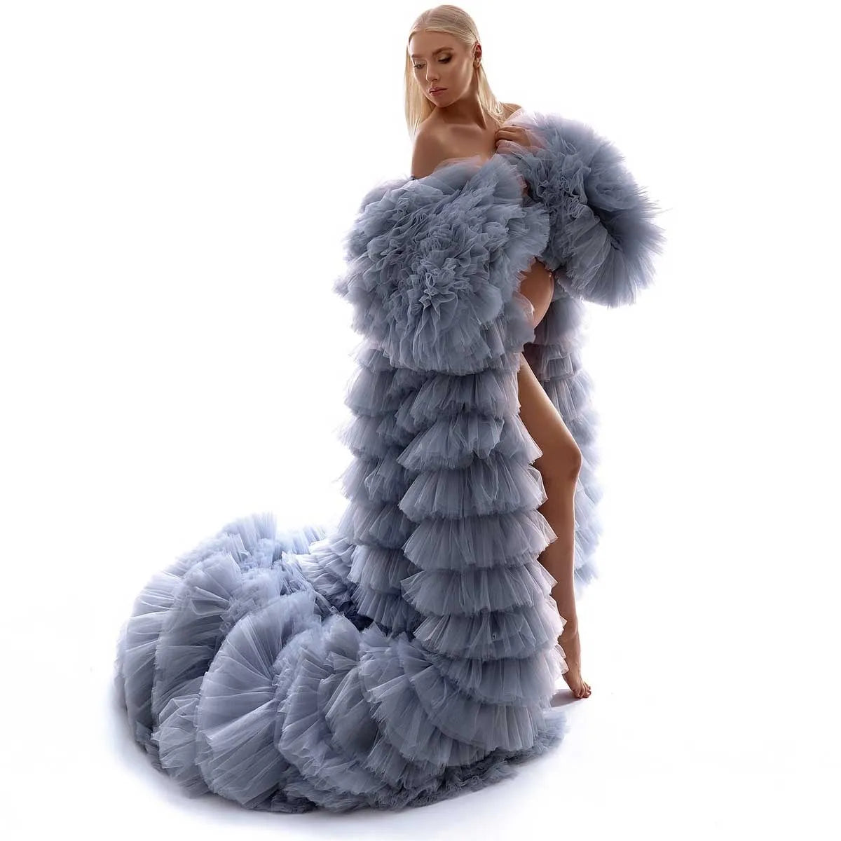 Giant Ruffle Robe Luxury Ruffled Tulle Robe | Modern Baby Las Vegas