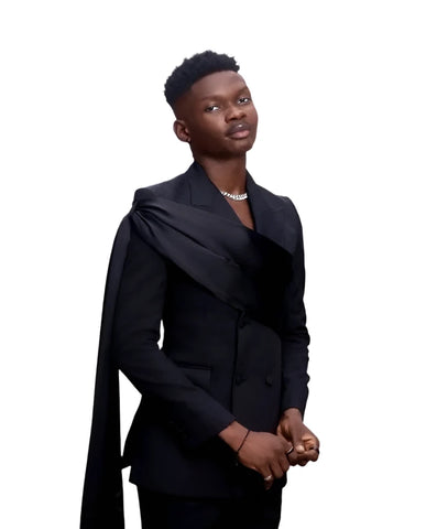 Wrap One Shoulder Caped Suit-Modern Baby Las Vegas