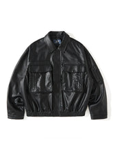 Load image into Gallery viewer, Black Leather Pocket Jacket
