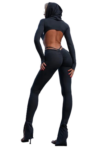 Backless Hooded Jumpsuit