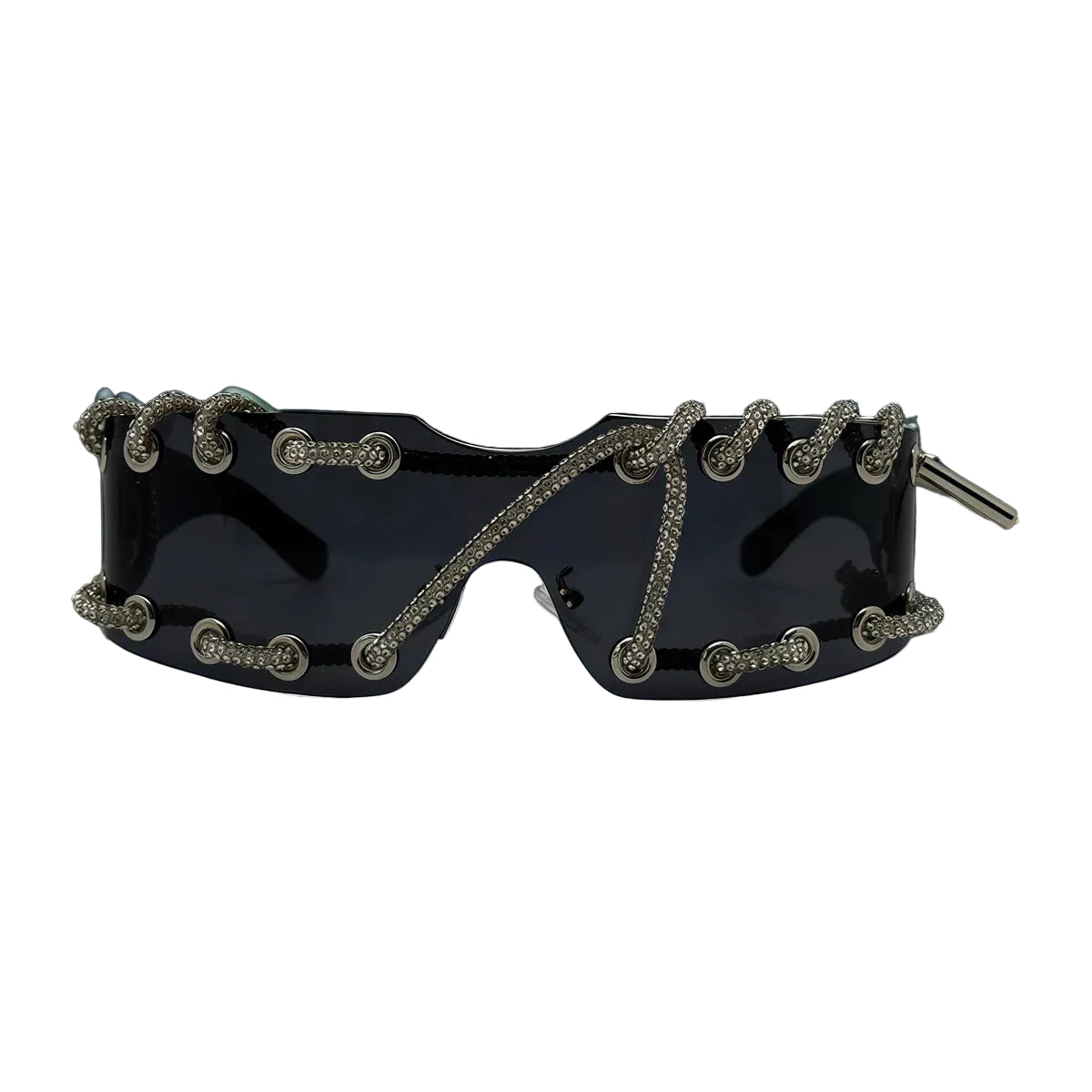 Punk Luxury Rhinestone Chain Sunglasses