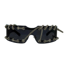Load image into Gallery viewer, Punk Luxury Rhinestone Chain Sunglasses
