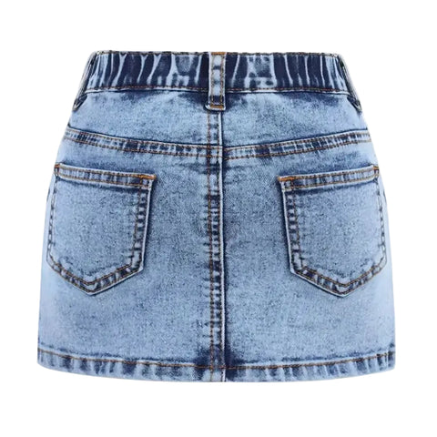Pink Ribbon Denim Skirt