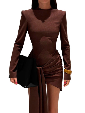 Long Sleeve Tie-Up Dress