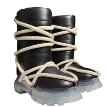 Load image into Gallery viewer, Lace-Up Puffer Boots
