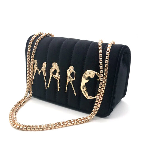 Gold Chain Letter Handbag