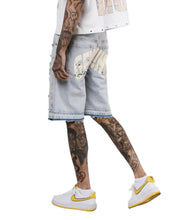 Load image into Gallery viewer, Crystal Pattern Denim Shorts

