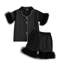 Load image into Gallery viewer, Satin Lined Pajama Shorts Set
