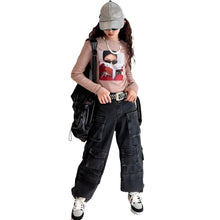 Load image into Gallery viewer, Multi-pocket Cargo Denim Pant Set
