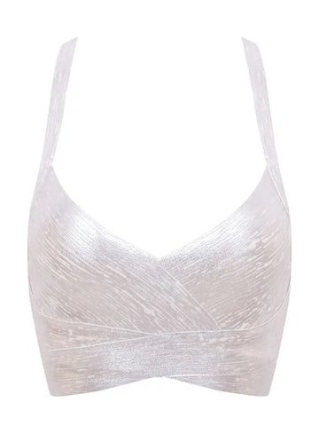 Brush Metallic Crop Top