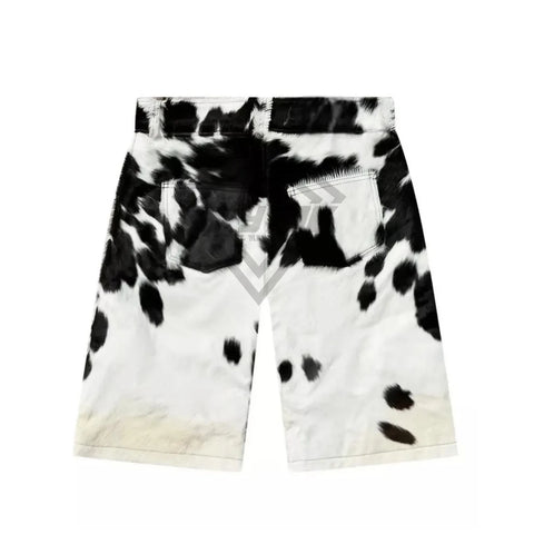 Luxe Cow Print Denim Shorts
