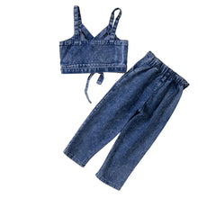 Load image into Gallery viewer, Cross Tank Denim Pant Set
