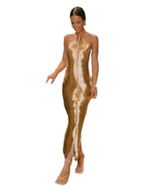 Load image into Gallery viewer, Long Draped Metallic Fringe Dress
