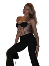 Load image into Gallery viewer, Black Mesh Bandage Jumpsuit
