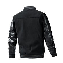 Load image into Gallery viewer, Leather Sleeve Varsity Bomber Jacket
