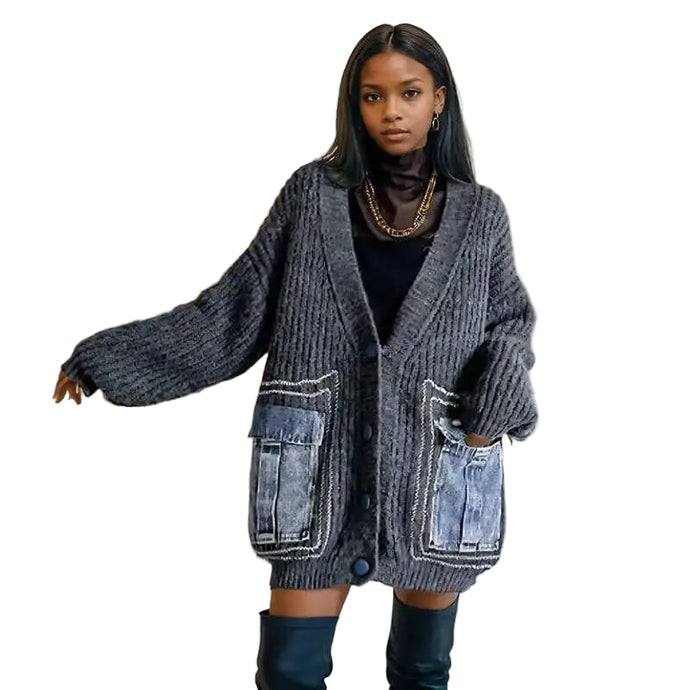 Denim Patch Pocket Cardigan-Modern Baby Las Vegas