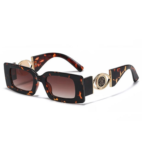 Retro Gold Accent Square Sunglasses-Modern Baby Las Vegas